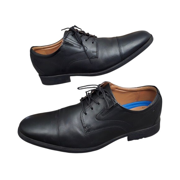 Clarks Whiddon Oxford Shoes Mens Size 13  Black Leather Cap Toe Lace Up Dress main image 9